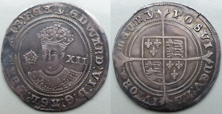 Edward VI, fine silver issue shilling 1551